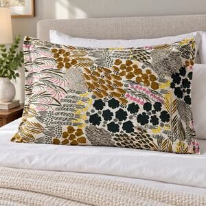 Marimekko Pieni Letto 1 King Pillow Sham Botanical Floral Cotton Earthy Colors